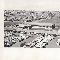 Photograph - Kodak, Aerial View of Car Park and Main Entrance, Kodak Factory, Coburg, circa 1961