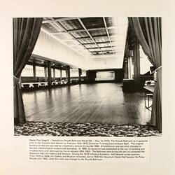 Photograph - Interior of Royale Ballroom, Exhibition Building, Melbourne, 1979