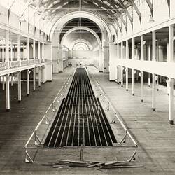 Photograph - Programme '84, Timber Floor Replacement in the Great Hall, Royal Exhibition Building, 21 Jun 1984