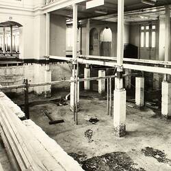 Photograph - Programme '84, Timber Floor Replacement in the Great Hall, Royal Exhibition Building, 3 Dec 1984