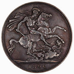 Coin - Crown, Queen Victoria, Great Britain, 1896 (Reverse)
