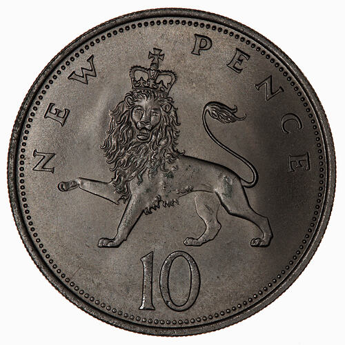 Coin - 10 New Pence, Elizabeth II, Great Britain, 1968 (Reverse)