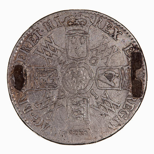 Coin - Halfcrown, William and Mary, Great Britain, 1693 (Reverse)