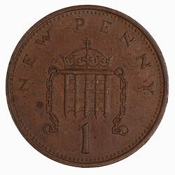 Coin - 1 New Penny, Elizabeth II, Great Britain, 1971 (Reverse)