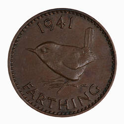 Coin - Farthing, George VI, Great Britain, 1941 (Reverse)
