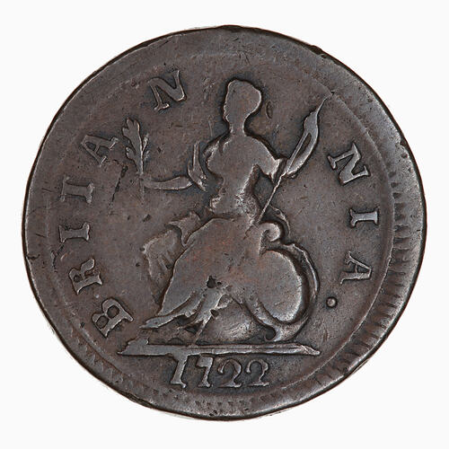 Coin - Farthing, George I, Great Britain, 1722 (Reverse)