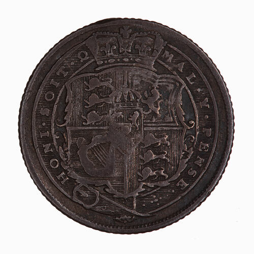 Coin - Sixpence, George III, Great Britain, 1817 (Reverse)