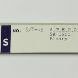 Paper Tape - DECUS, '5/8-15 A.T.E.P.O SA=0200, Binary', circa 1968