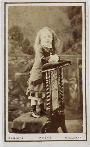 Carte de Visite - Portrait of an Unknown Girl, Ballarat, Victoria, 1854 ...