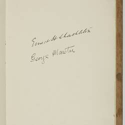 White background with two signatures in black ink towards the centre of the page