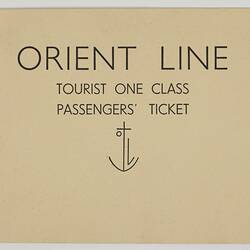 Passenger Ticket - Orient Line, SS Otranto, Issued to Mr & Mrs O. E. Pedersen, 12 Jul 1950