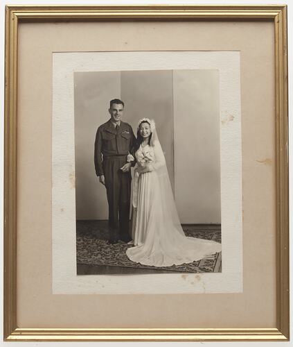 Photograph - Wedding Portrait, Machiko Mizuta & Douglas Bryce, Framed, 1953