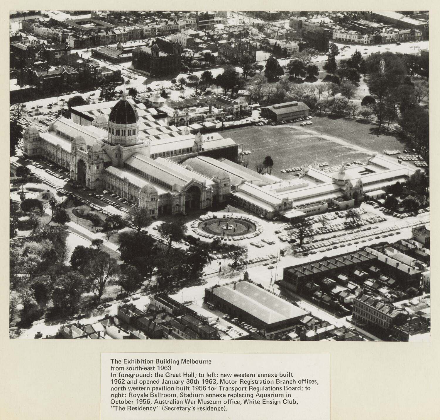 Photograph - Aerial View of the Exhibition Building from South East ...