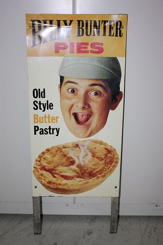 Billy Bunter Pies standing sign.