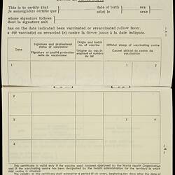 Vaccination Certificate - Issued to Iraklis Mangos, World Health Organisation, Greece, 12 Feb 1962