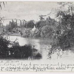 Postcard - William Tell Summer House Botanical Gardens, Melbourne, To Nettie Scott from Janet Flinn, Melbourne, 20 Oct 1906