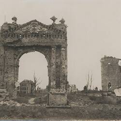 Photograph - 'Remains of Library, Ypres', Belgium, circa 1918