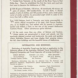 Booklet - Centenary, Victoria-Melbourne, Troedel & Cooper, 1934-1935
