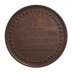 Medal - Emancipation Proclaimed, United States of America, 1871