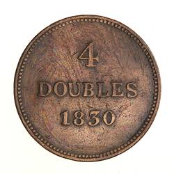 Coin - 4 Doubles, Guernsey, Channel Islands, 1830