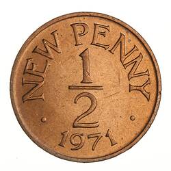 Coin - 1/2 New Penny, Guernsey, Channel Islands, 1971