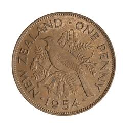 Coin - 1 Penny, New Zealand, 1954