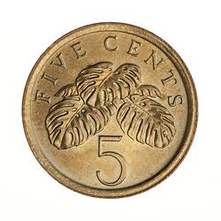 Coin - 5 Cents, Singapore, 1988