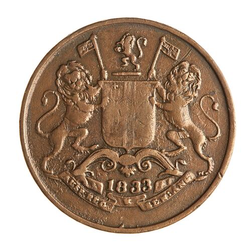 Coin - 1/4 Anna, Bombay Presidency, India, 1833