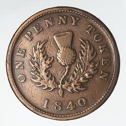 Coin - 1 Penny, Nova Scotia, Canada, 1840