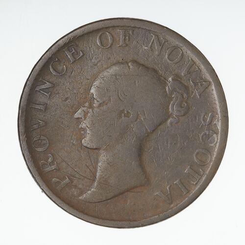 Coin - 1/2 Penny, Nova Scotia, Canada, 1843