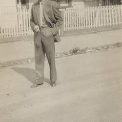 Digital Image - Giuseppe Minniti Outside his Home, Newel Street, Footscray, May 1955
