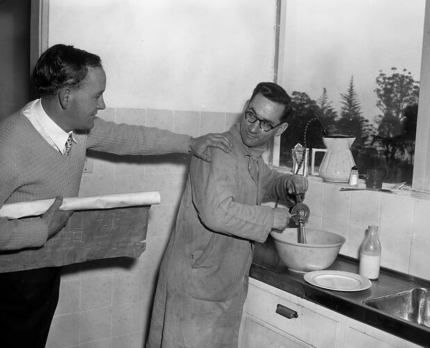 Two Men in a Kitchen, Melbourne, Victoria, 1956