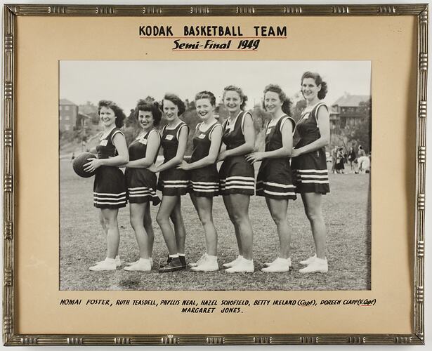 Kodak Women's Basketball Team Semi-Final, Melbourne, 1949