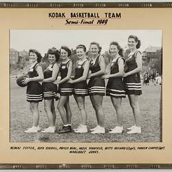 Kodak Women's Basketball Team Semi-Final, Melbourne, 1949