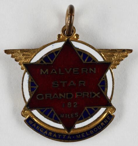 Medal, cycling. Mr Hubert Opperman. Malvern Star Grand Prix (Road Race) - Wangaratta to Melbourne, 1929.