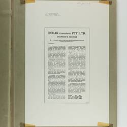 HT 32073, Scrapbook - Kodak Australasia Pty Ltd, Advertising Clippings, 'Corporate', Coburg, 1971-1975 (MANUFACTURING & INDUSTRY)