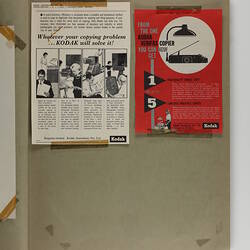 HT 32444, Scrapbook - Kodak Australasia Pty Ltd, Advertising Clippings, Coburg, 'Copy Products' 1963-1970 (MANUFACTURING & INDUSTRY)