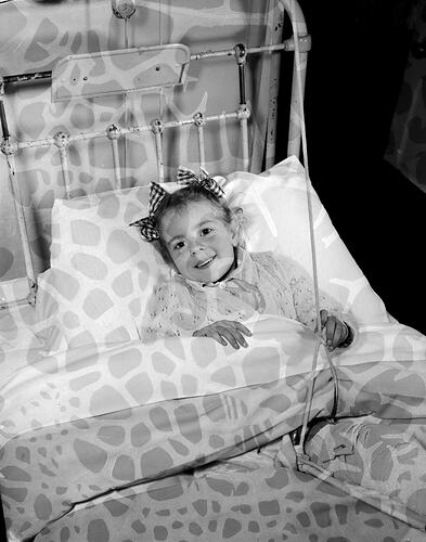 Girl in Hospital Bed, Royal Children's Hospital, Melbourne, Victoria, Aug 1957