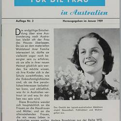 Booklet - 'Wissenswertes Fur Die Frau', Commonwealth of Australia, Jan 1959