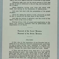 Program - Scout & Guide Memorial  Service, Lord Baden-Powell, England, 1941