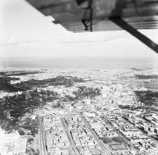 Negative - Aerial View of Carlton & Melbourne, Victoria, 08 Jul 1959