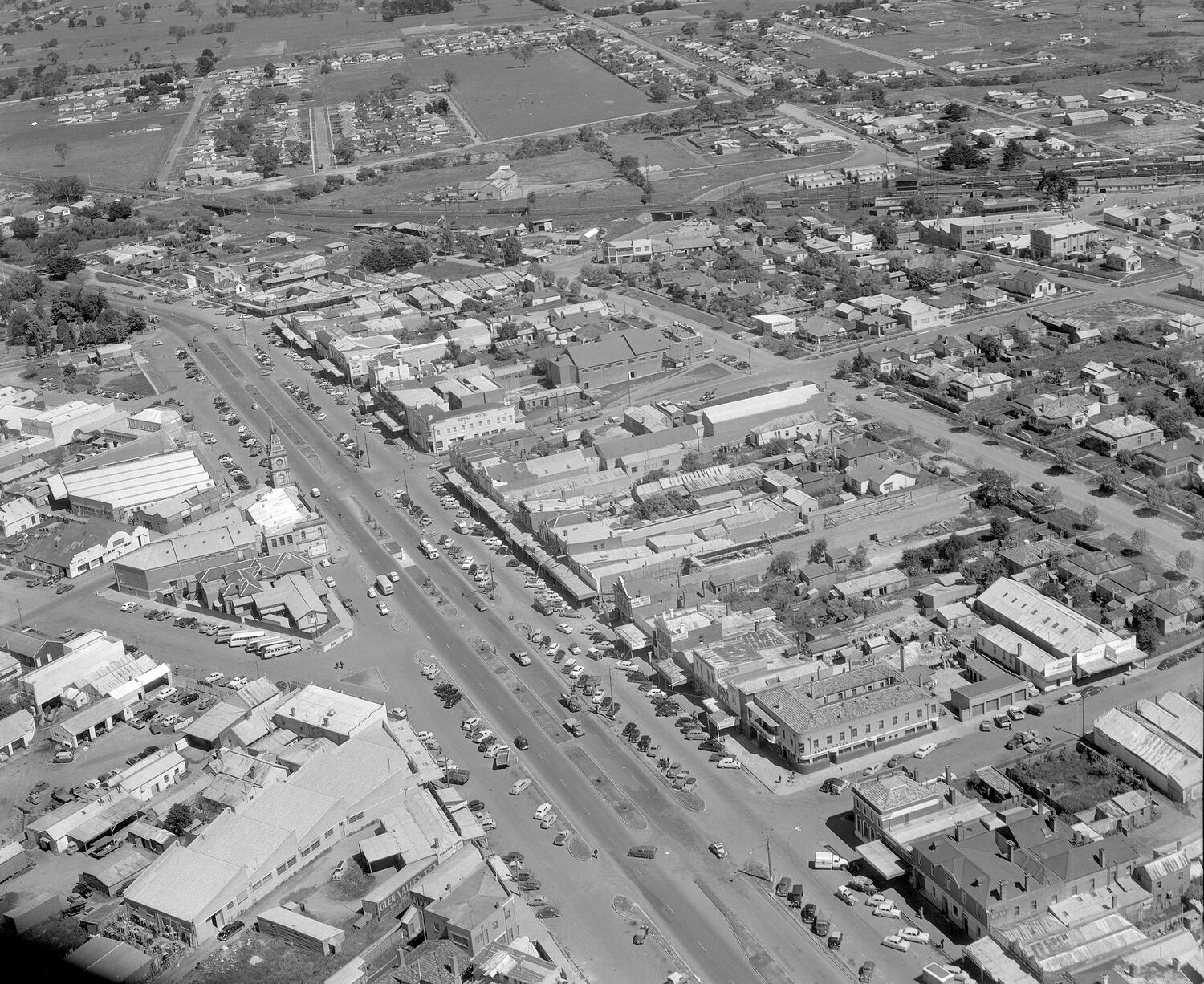Negative Aerial View of Dandenong, Victoria, Dec 1960