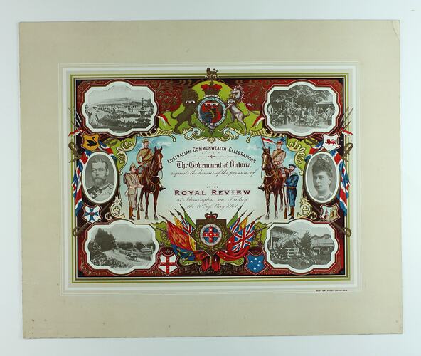 Invitation - Royal Review, Australian Commonwealth Celebrations, Melbourne, 10 May 1901