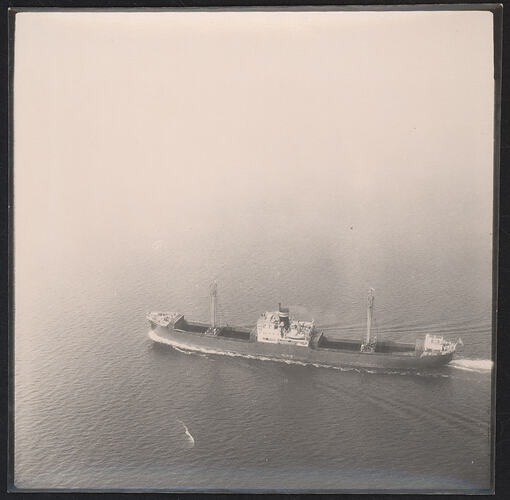 Photograph - Aerial View of a Cargo Ship at Sea, Victoria, circa 1958