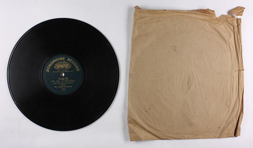 Disc Recording - Zonphone, Double-Sided, "The Star of Bethlehem" & "The Holy City", Turnpenny, 1920s