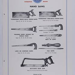 Catalogue - W. A. Tyzack & Co. Ltd, "Horseman" Brand Engineering Products, 1955