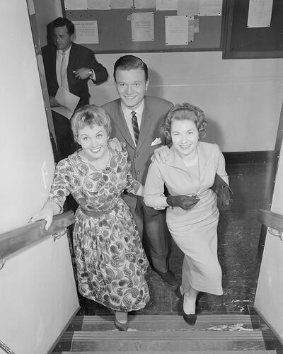 GTV9, Bert Newton with Two Women, Savoy Plaza, Melbourne, 25 Aug 1959
