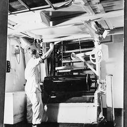 Glass Negative - Kodak Australasia Pty Ltd, Male Factory Worker with Machine, circa 1939