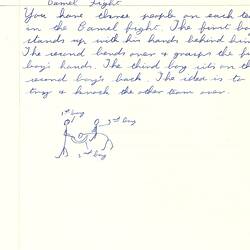 Document - Unknown Author, to Dorothy Howard, Description of Game 'Camel Fight', circa Mar 1955