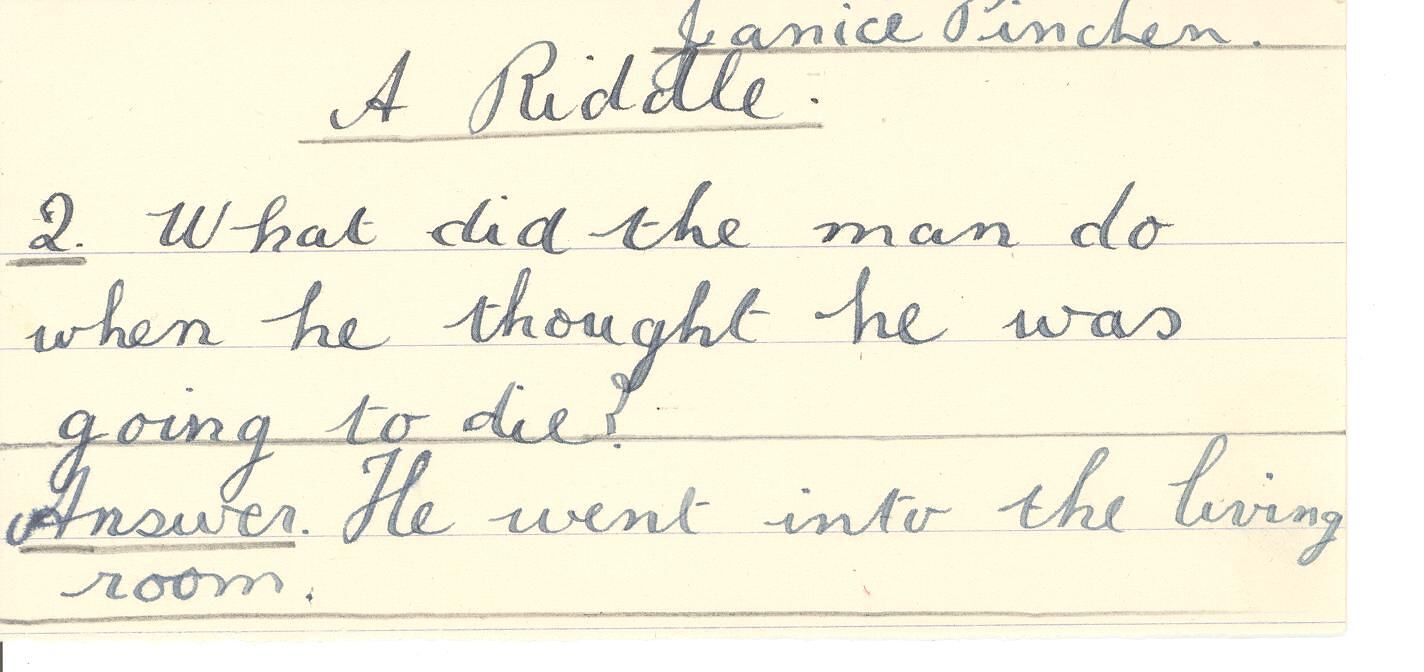 Document - Janice Pinchen, Addressed to Dorothy Howard, Transcription ...